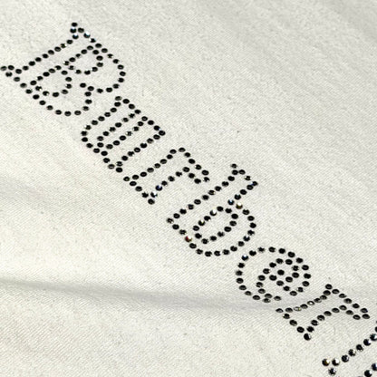 Burberry Vintage Women's Rhinestone Spellout Baby Tee (EU 38)