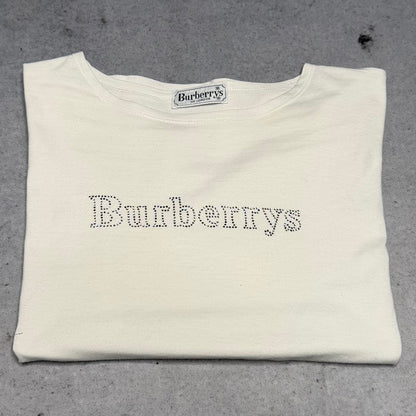 Burberry Vintage Women's Rhinestone Spellout Baby Tee (EU 38)