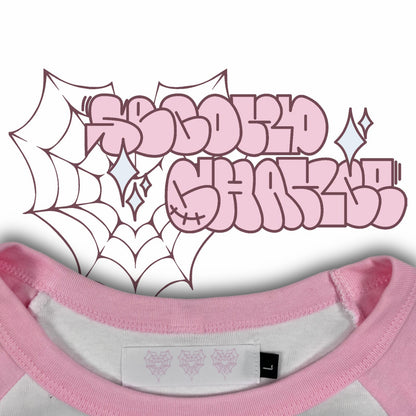 Second Chance x salón Logo Baby Tee Women's baby pink white