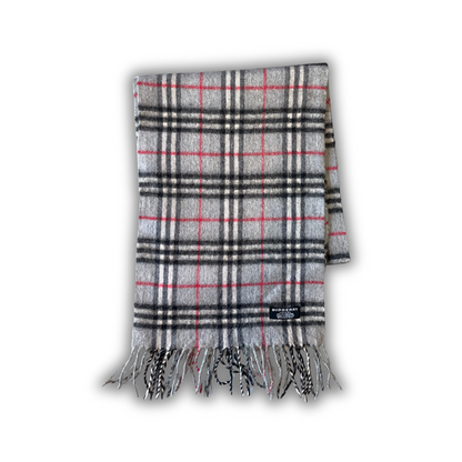 Burberry Vintage Nova Check Cashmere Scarf Schal 00s grey
