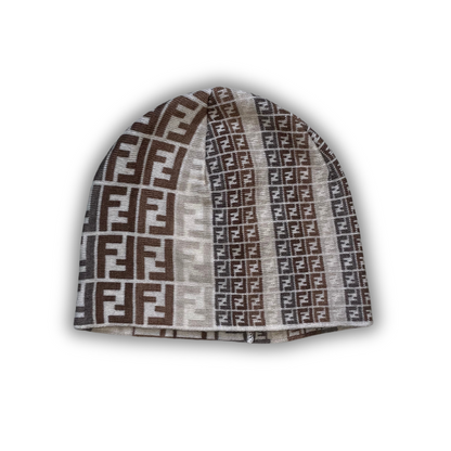Fendi 00s Monogram Beanie FF mix beige brown