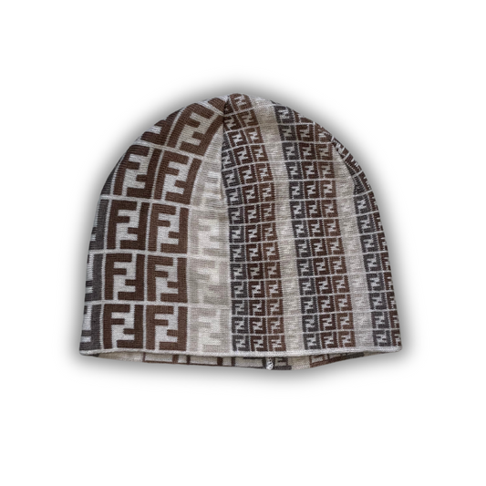 Fendi 00s Monogram Beanie FF mix beige brown