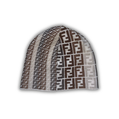 Fendi 00s Monogram Beanie FF mix beige brown