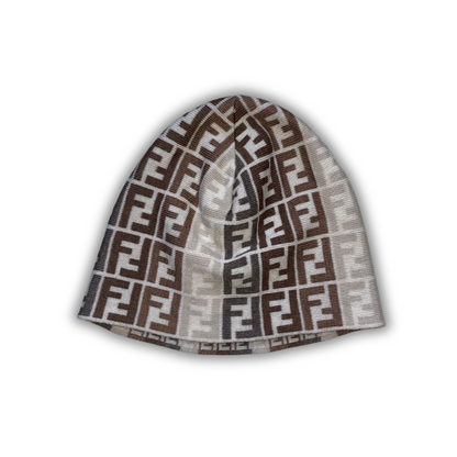Fendi 00s Monogram Beanie FF mix beige brown