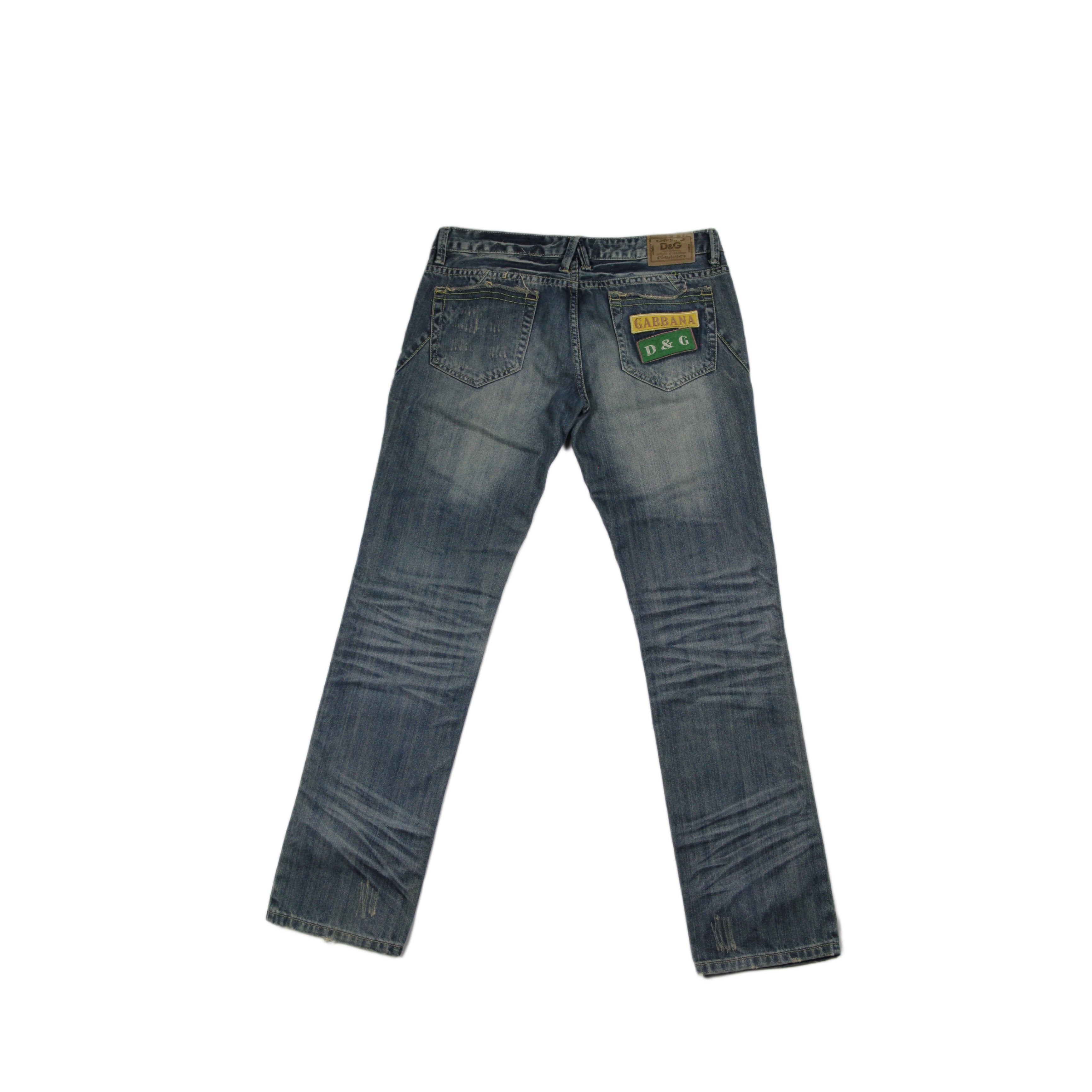 DOLCE&GABBANA damage paint jeans y2k - デニム/ジーンズ