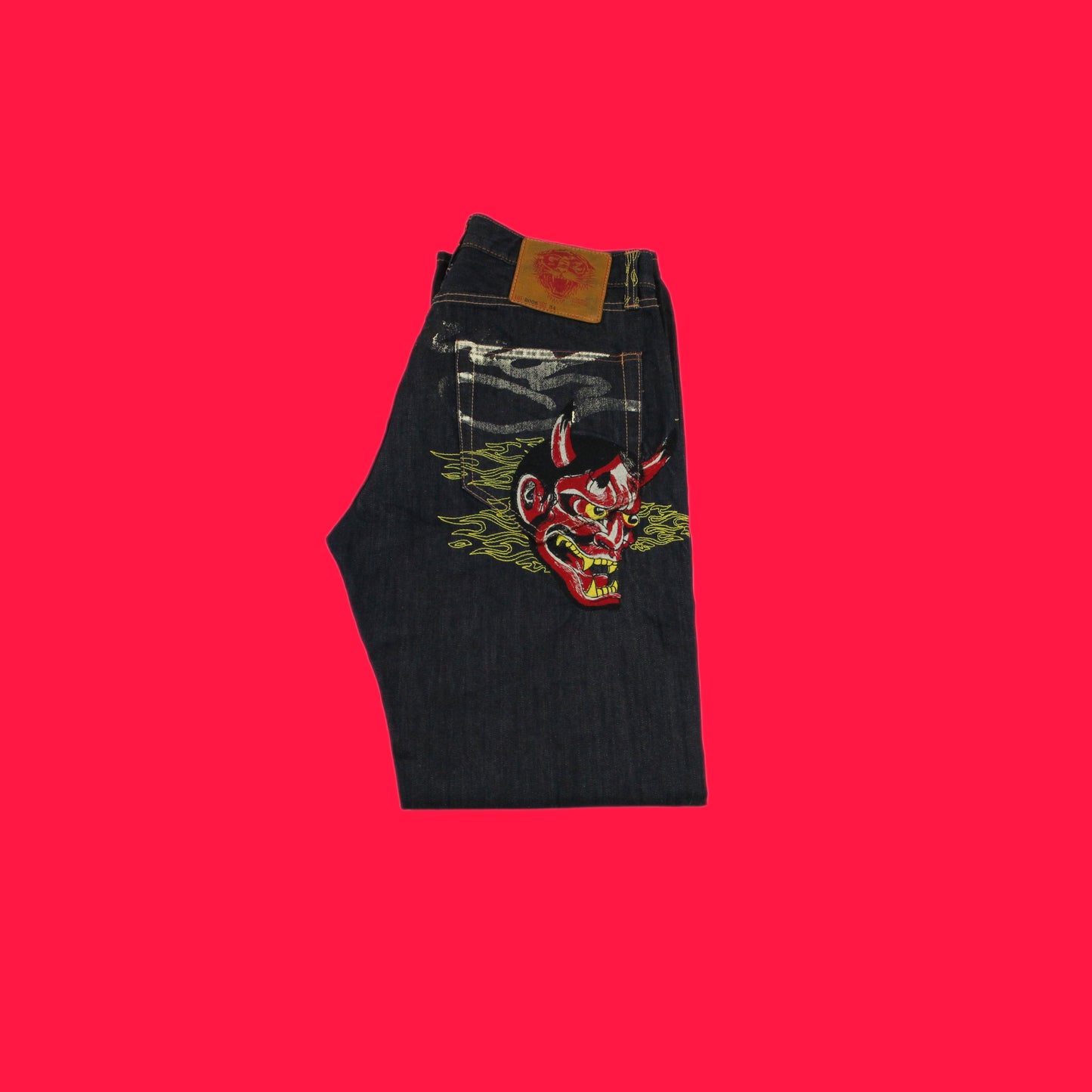 Ed Hardy Y2K Devil Flame Backprint Jeans