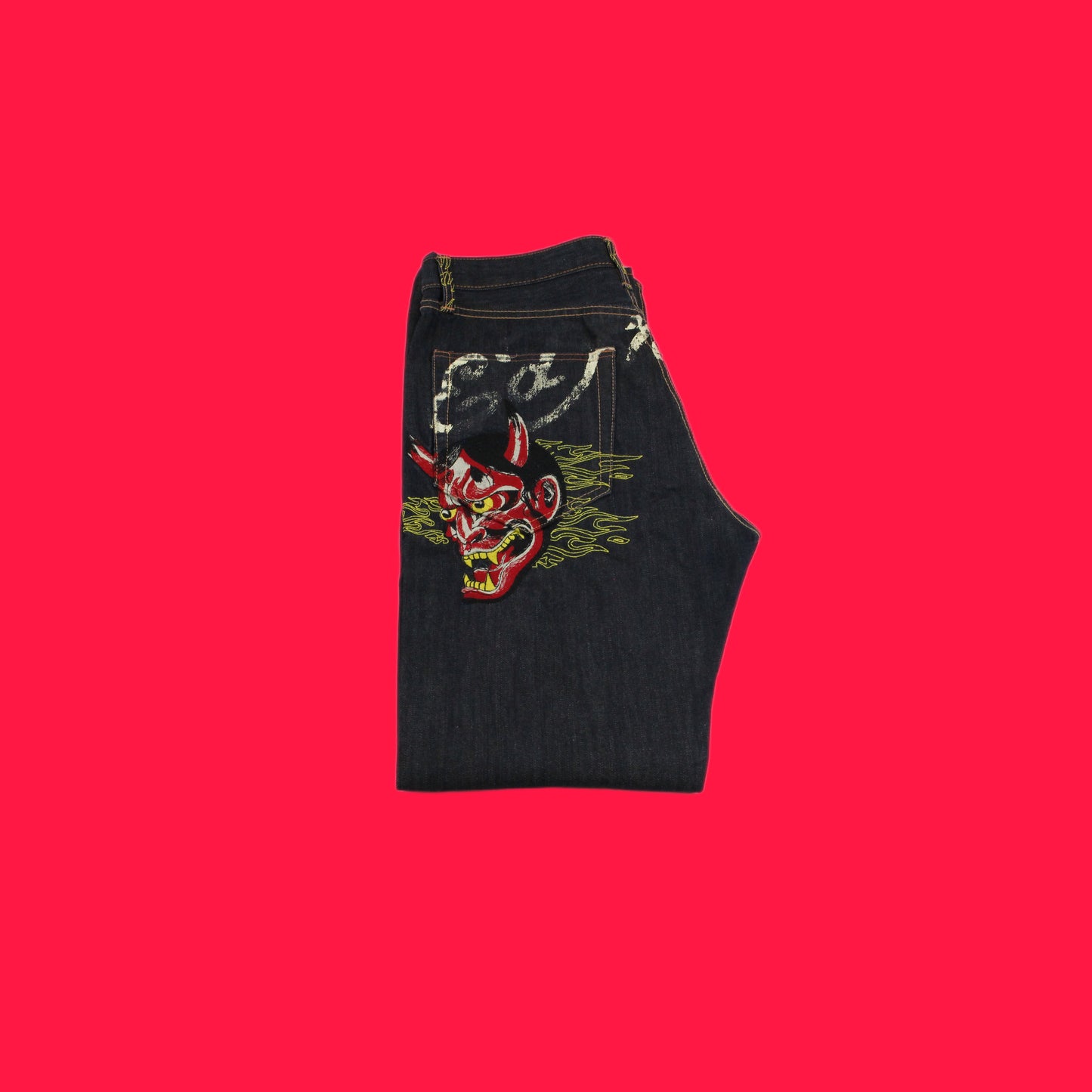 Ed Hardy Y2K Devil Flame Backprint Jeans