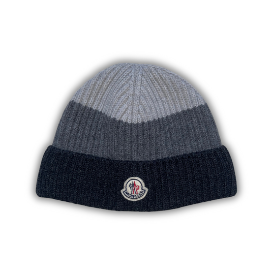 Moncler Heavy Knit Beanie "Made in Italy" Grey White