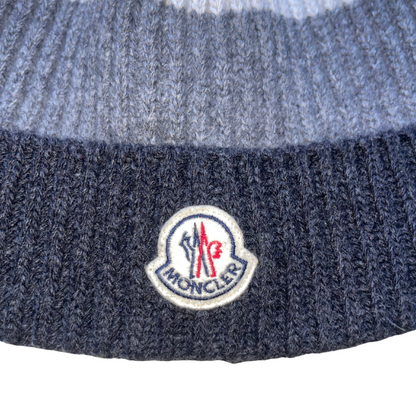Moncler Heavy Knit Beanie "Made in Italy" Grey White