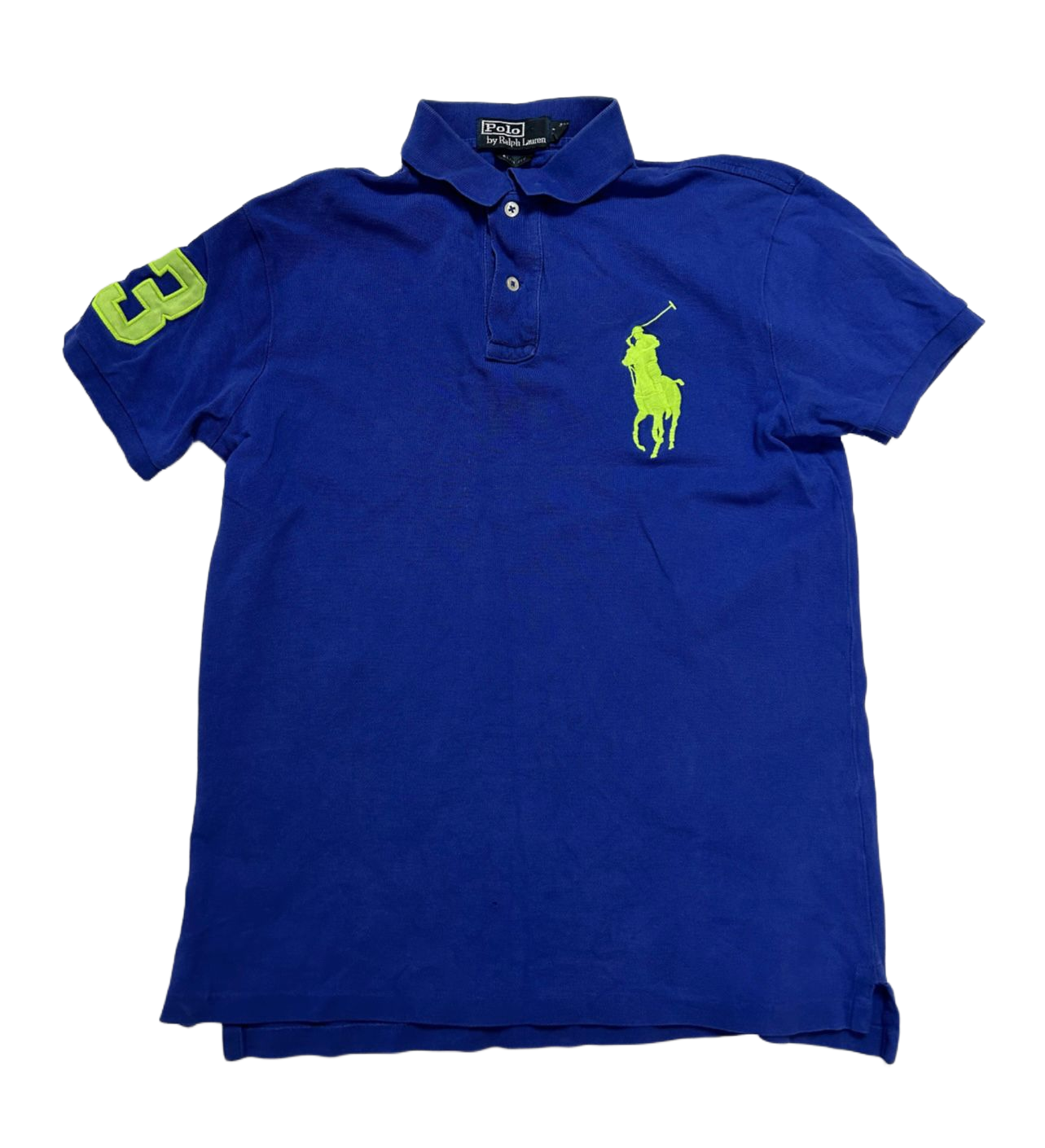 Polo Ralph Lauren Big Pony Poloshirt blue neon green Chief Keef