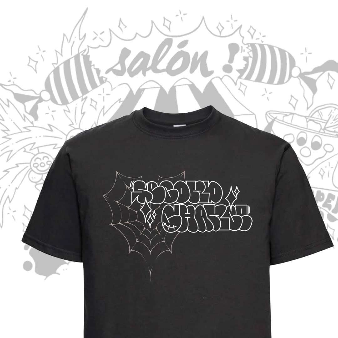 Second Chance x salón Collab Logo Print Tee Shirt black