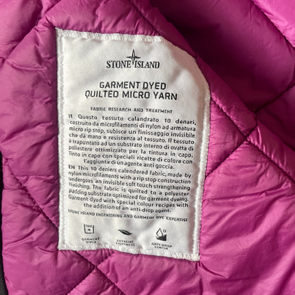 Stone Island Garment Dyed Quilted Puffer Bomber Jacket Purple (XL)