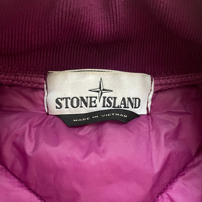 Stone Island Garment Dyed Quilted Puffer Bomber Jacket Purple (XL)