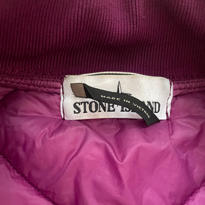 Stone Island Garment Dyed Quilted Puffer Bomber Jacket Purple (XL)